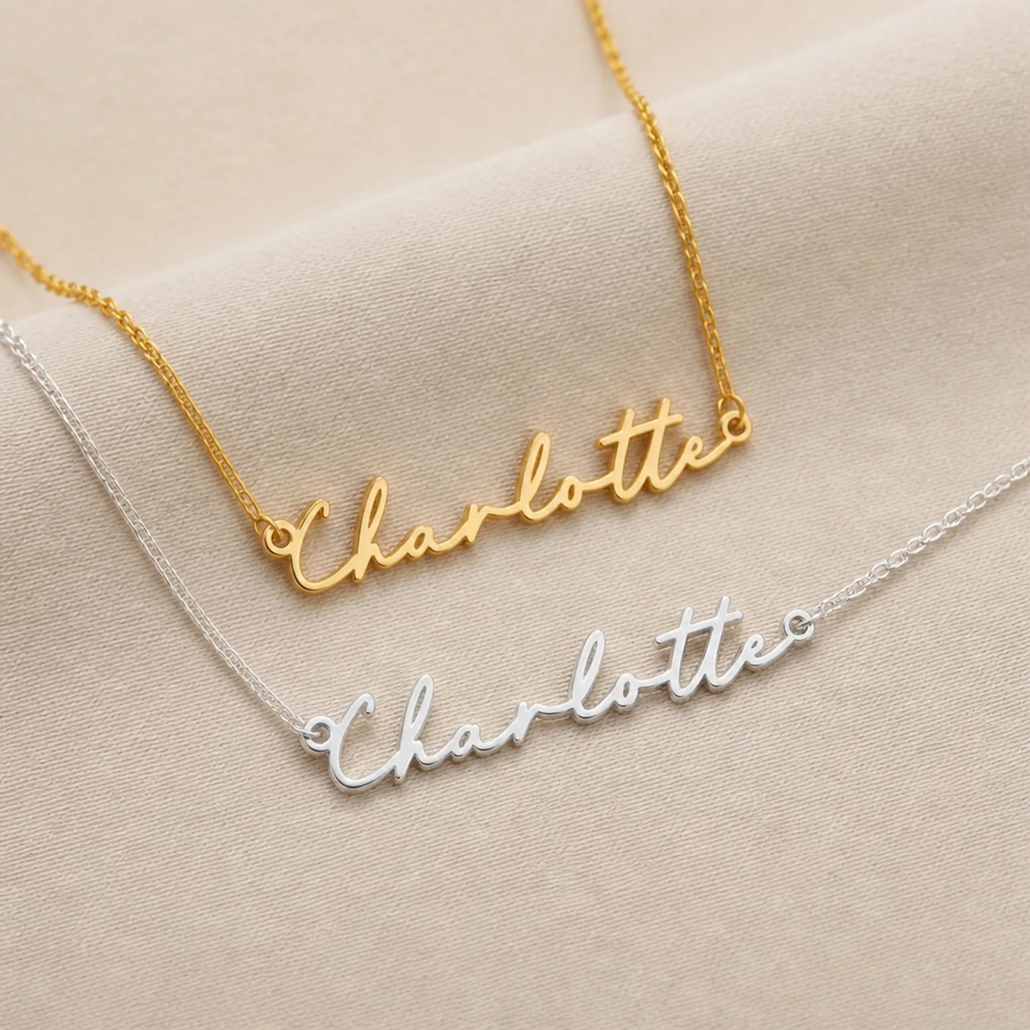 Charlotte Name Necklace | 18ct Gold, Silver & Vermeil | Ready to Ship