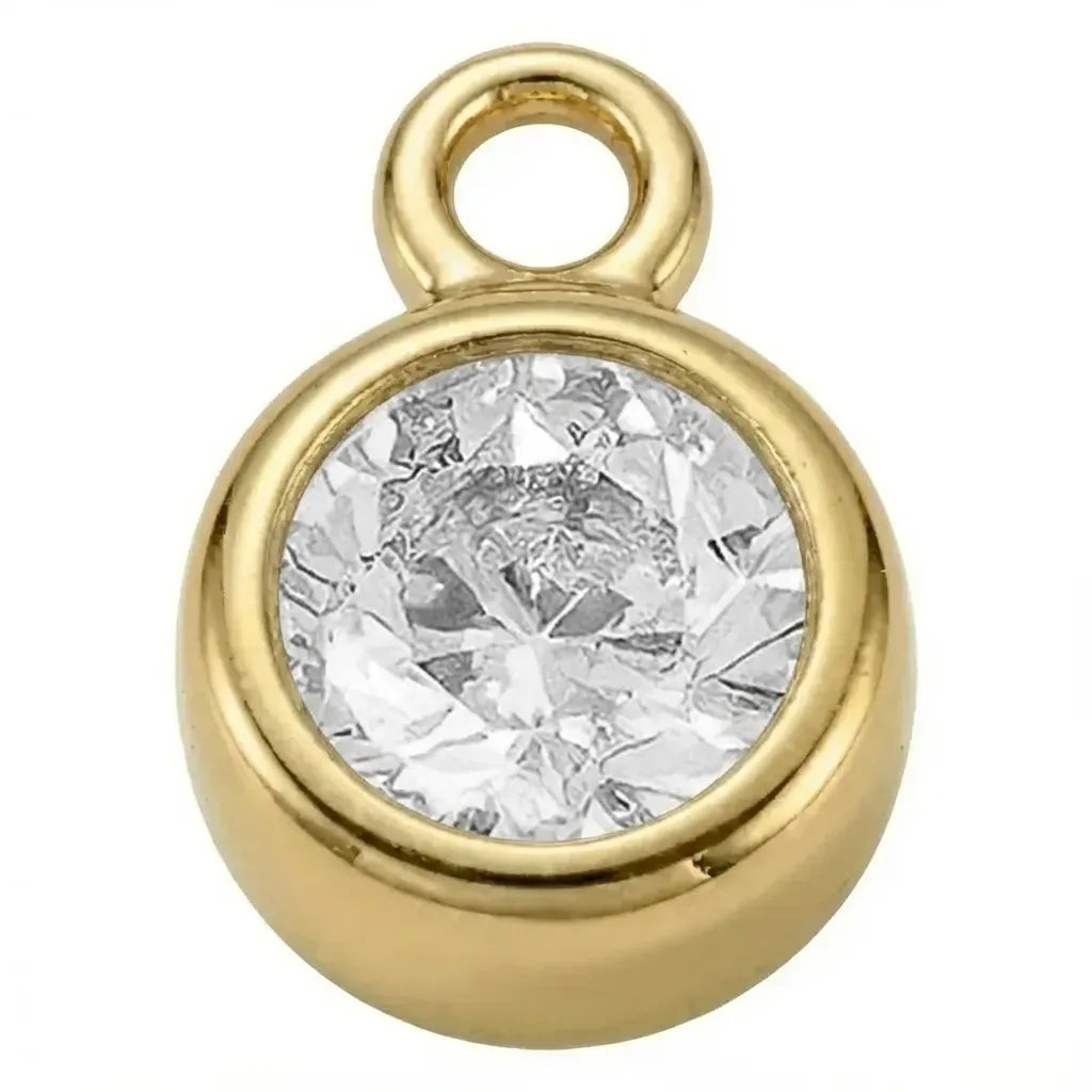 Charm Gold - April Crystal Birthstone HBD