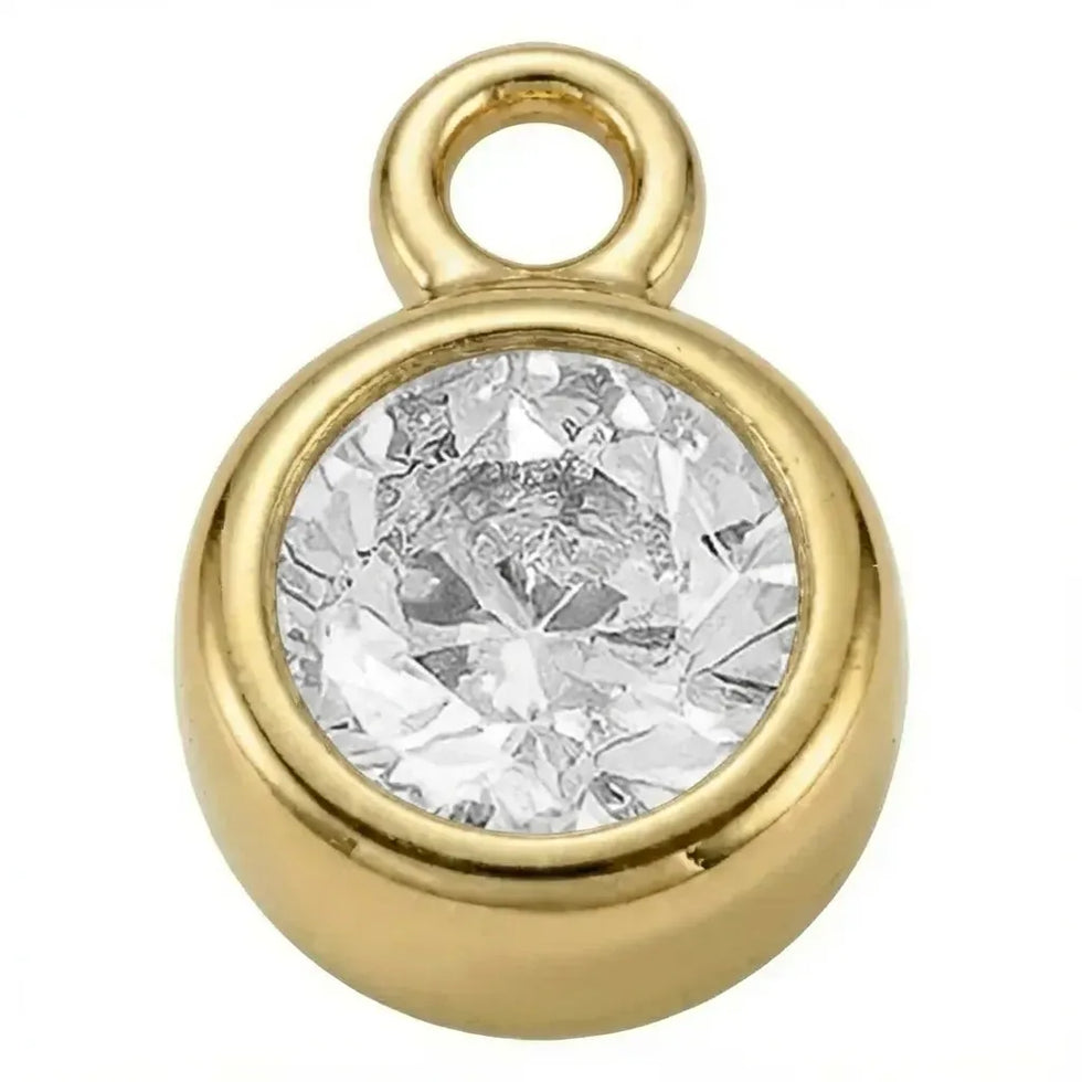 April Crystal | Gold or Silver Add-On Charm - HBD