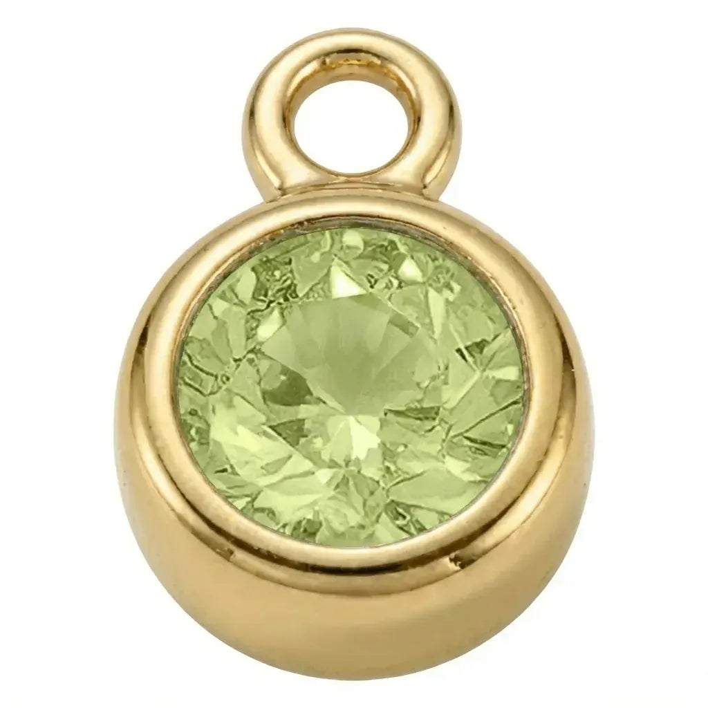 Charm Gold - August Peridot Birthstone HBD