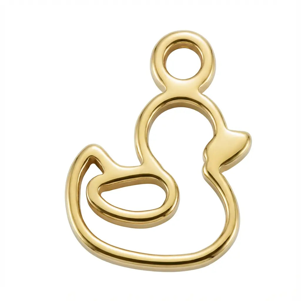 Charm Gold Duck Symbol Animal Charm HBD Gold Duck Add-On Charm for Necklaces & Bracelets - HBD