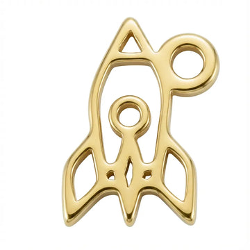 Space Rocket Charm - gold