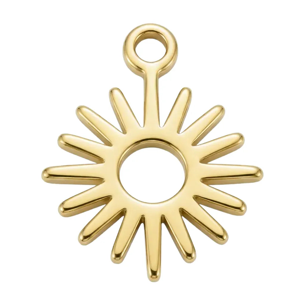 Charm Gold Sun Symbol Charm HBD Gold Sun Symbol Charm
