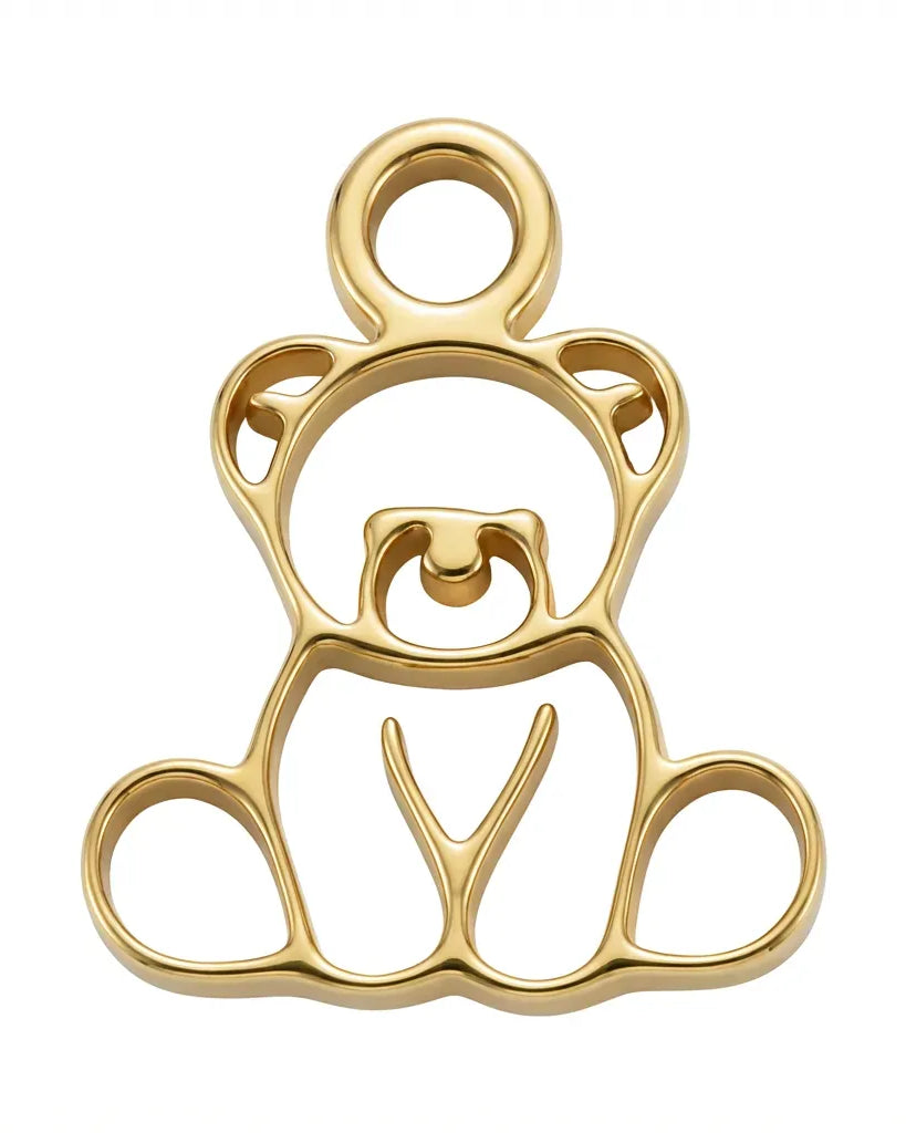 Charm Gold Teddy Bear Kids Symbol Charm Noa & Nellie Gold Teddy Bear Kids Symbol Charm