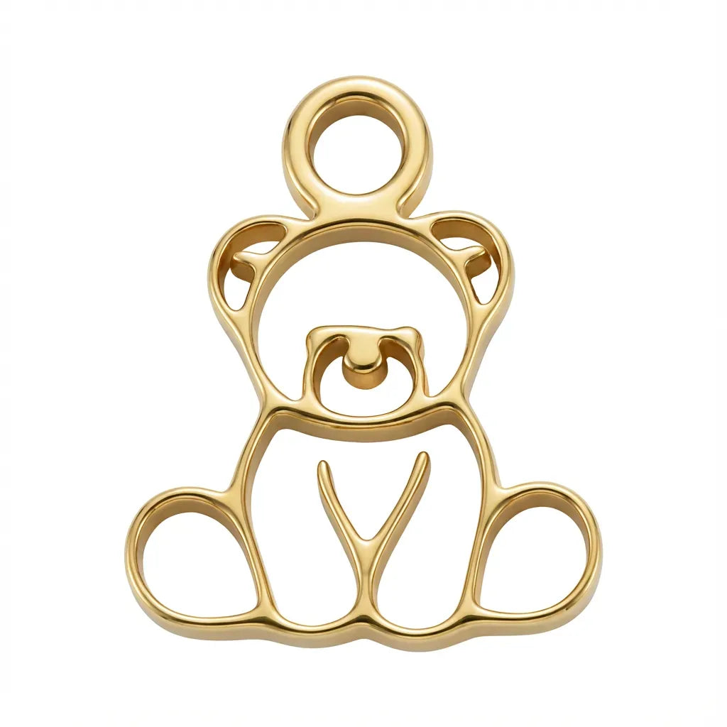 Charm Gold Teddy Bear Kids Symbol Charm Noa & Nellie Gold Teddy Bear Kids Symbol Charm