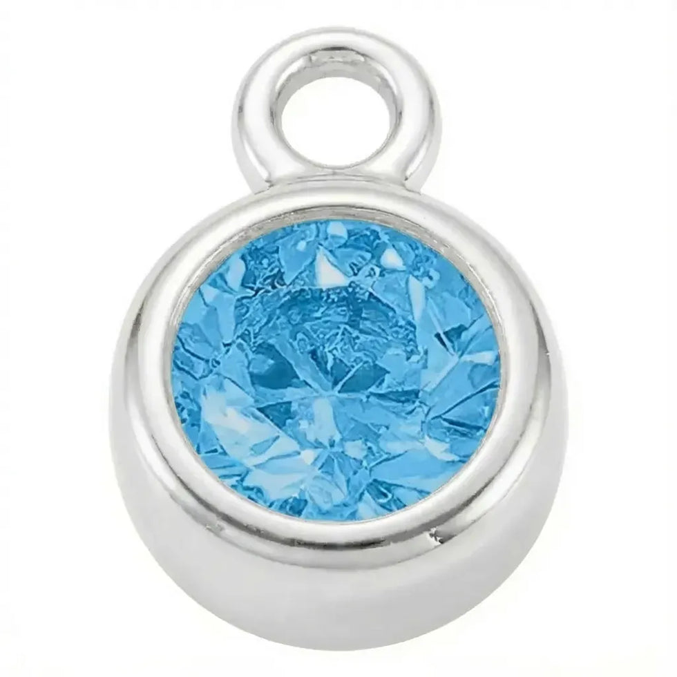 December Blue Zircon | Gold or Silver Add-On Charm - HBD