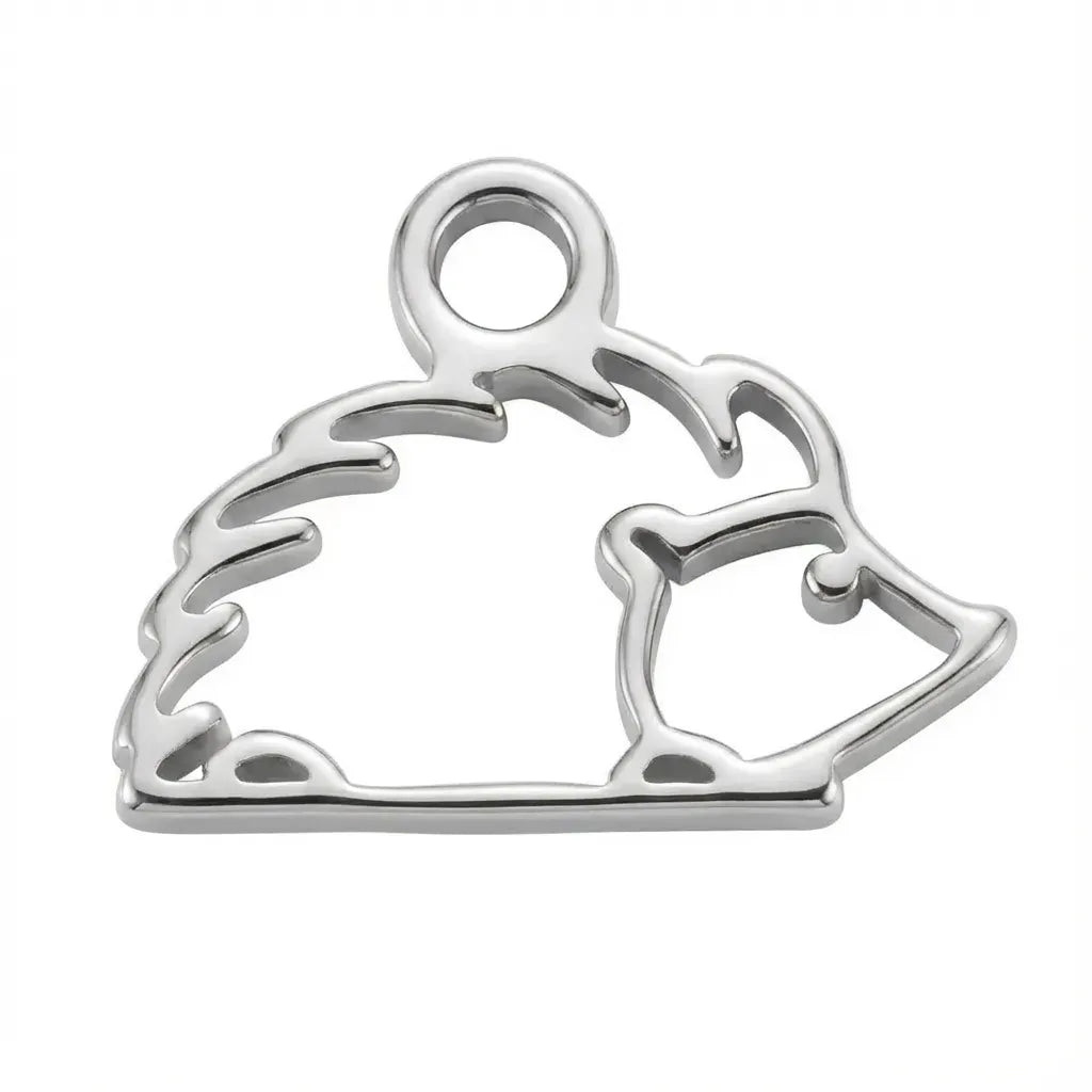 Charm Silver Hedgehog Animal Kids Charm HBD Silver Hedgehog Add-On Charm for Necklaces & Bracelets - HBD