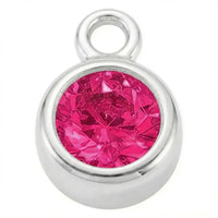 July Ruby - Silver Pendant