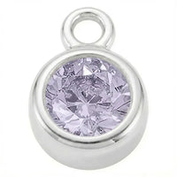 June Light Amethyst Birthstone Charm