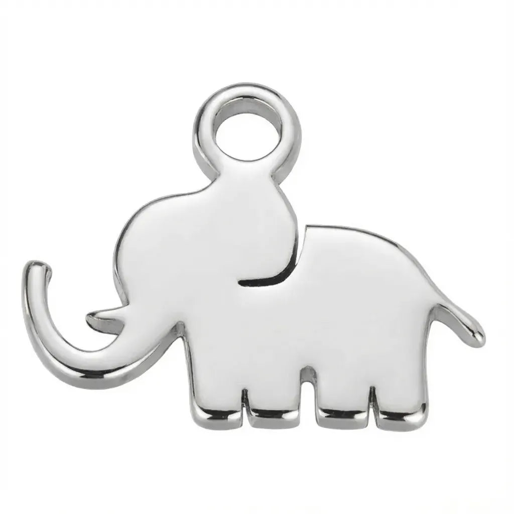 Charm Silver Lucky Elephant Animal Symbol Charm HBD Silver Lucky Elephant Animal Symbol Charm