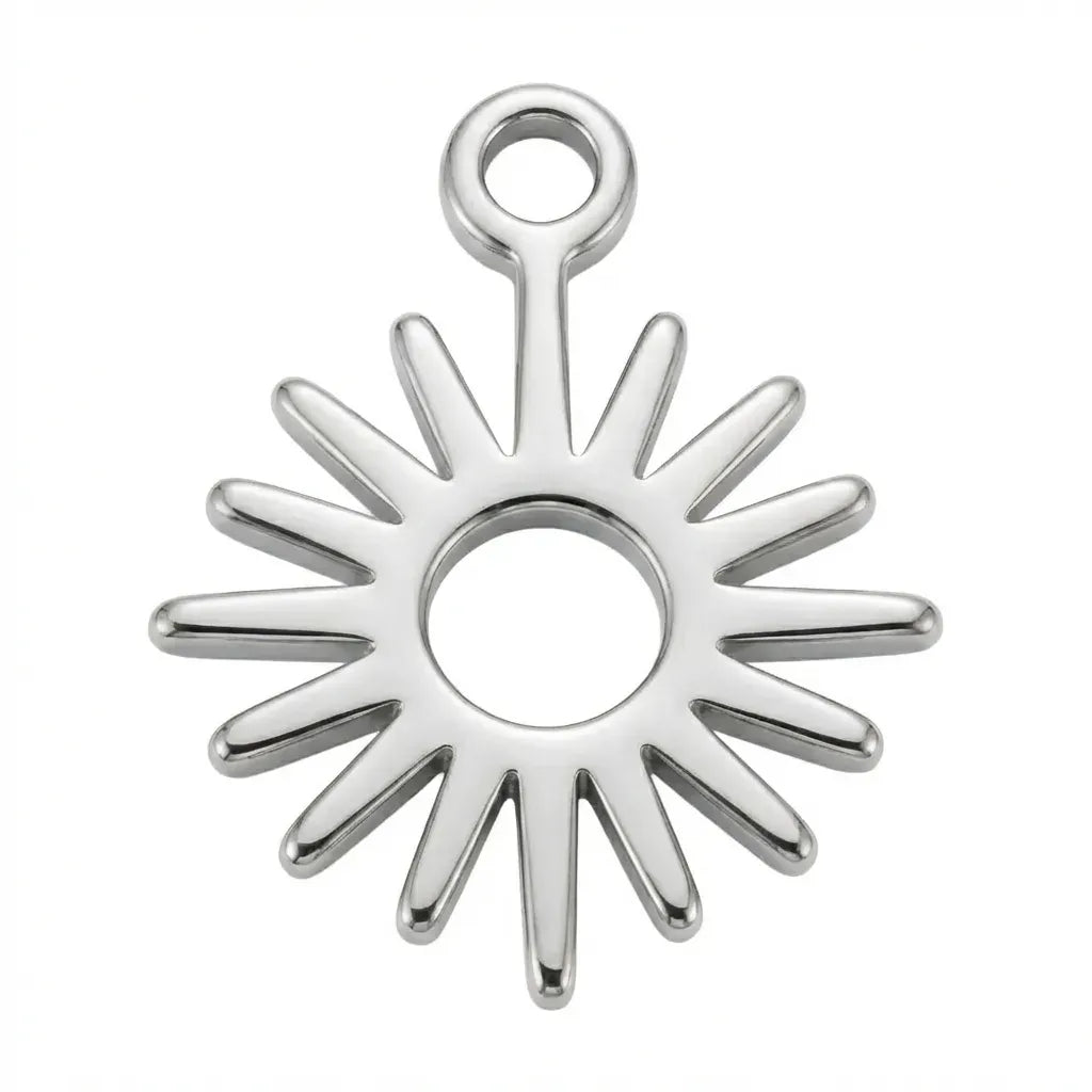 Charm Silver Sun Symbol Charm HBD Silver Sun Symbol Charm
