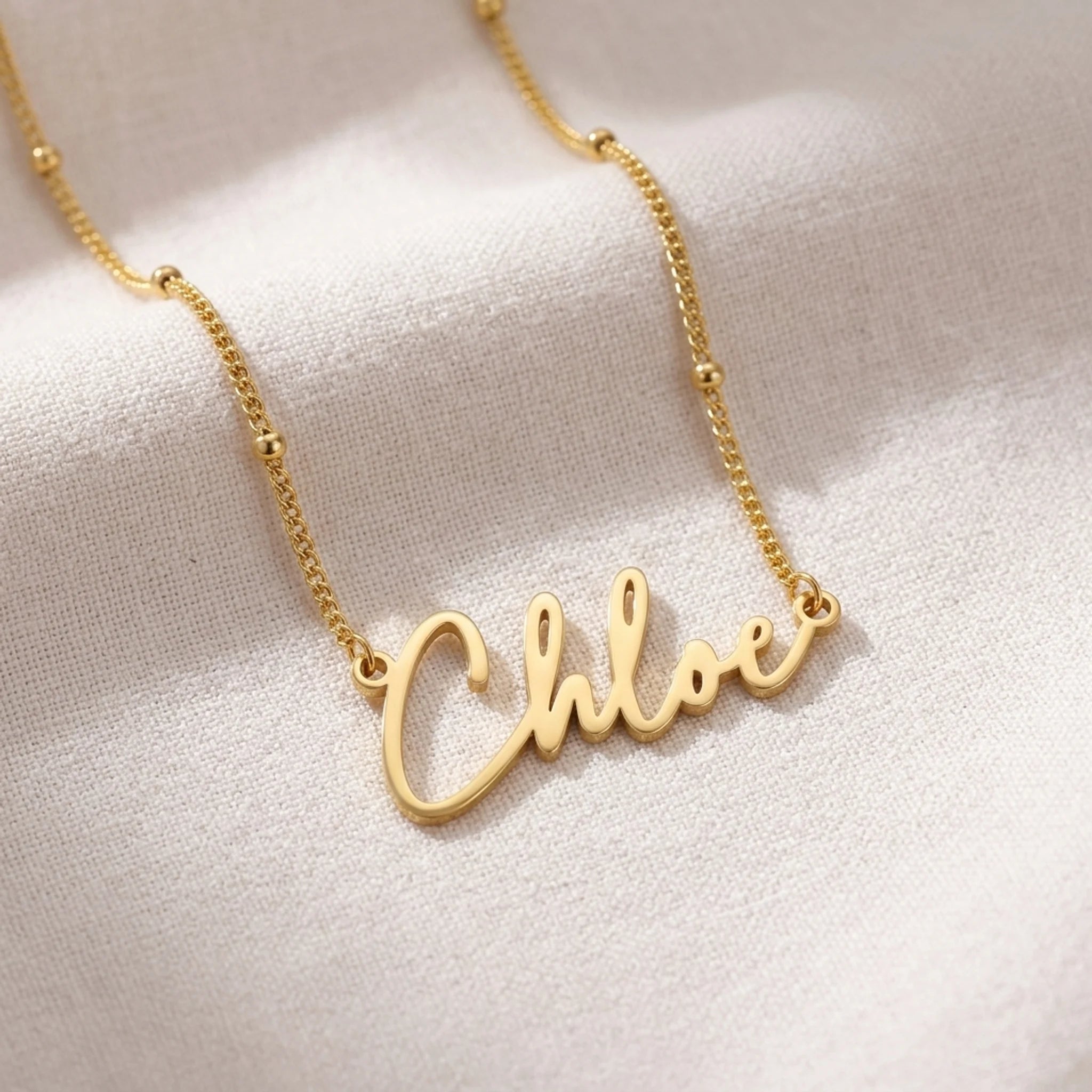 Chloe Name Necklace | 18ct Gold, Silver & Vermeil | Ready to Ship