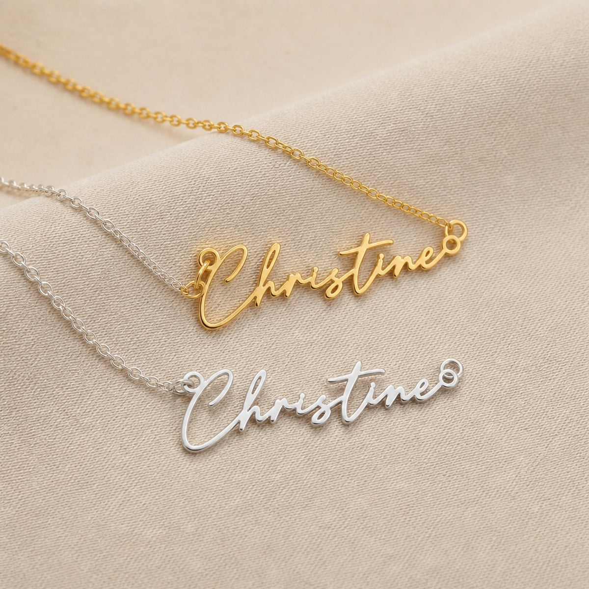 Christine Name Necklace | 18ct Gold, Silver & Vermeil | Ready to Ship