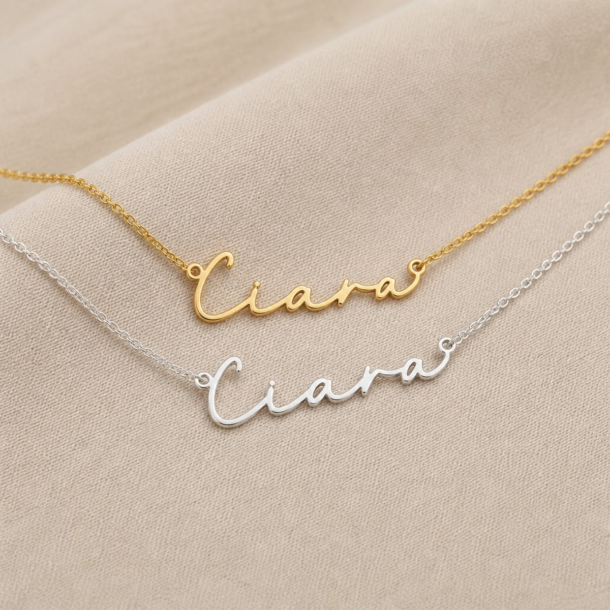 Ciara Name Necklace | 18ct Gold, Silver & Vermeil | Ready to Ship