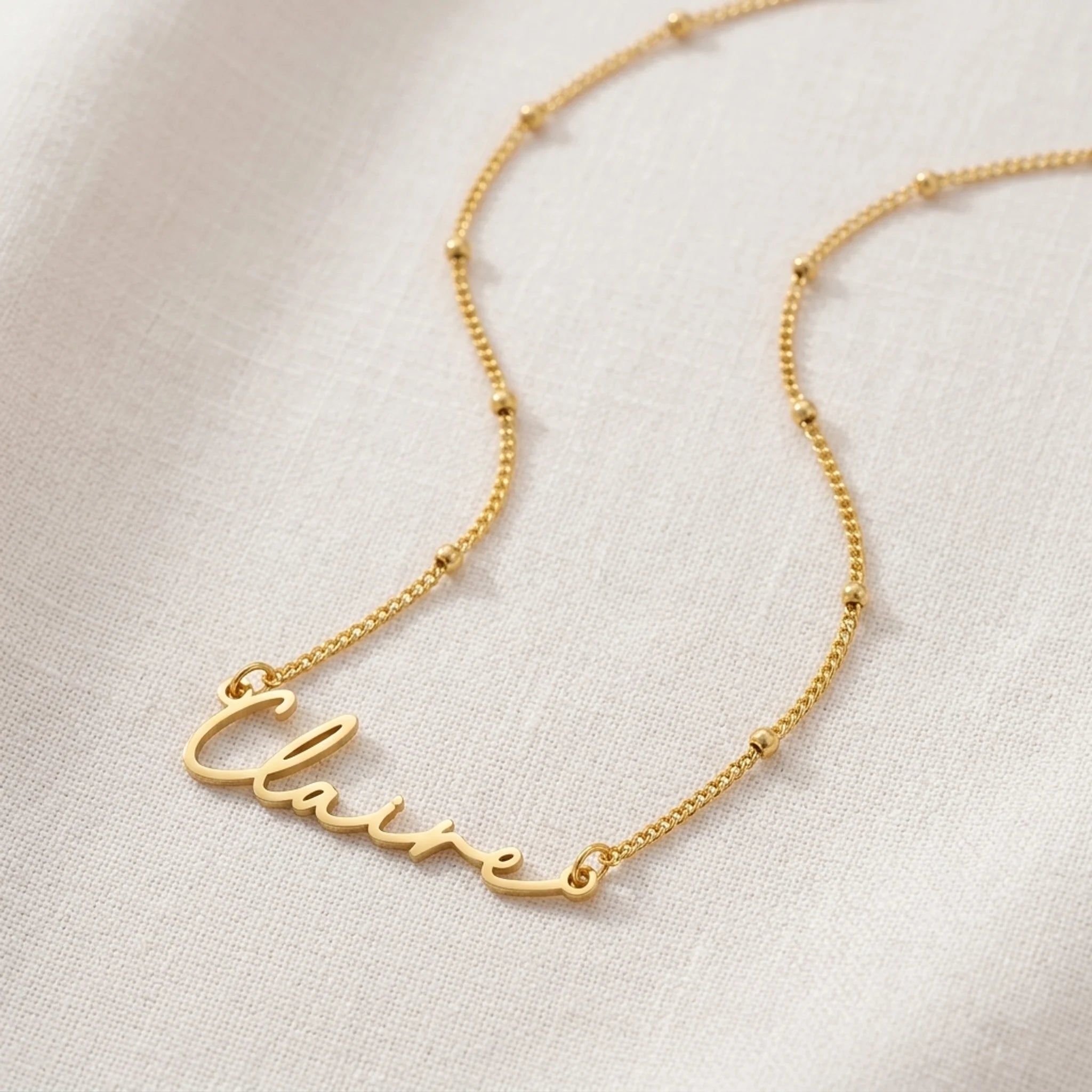 Claire Name Necklace | 18ct Gold, Silver & Vermeil | Ready to Ship