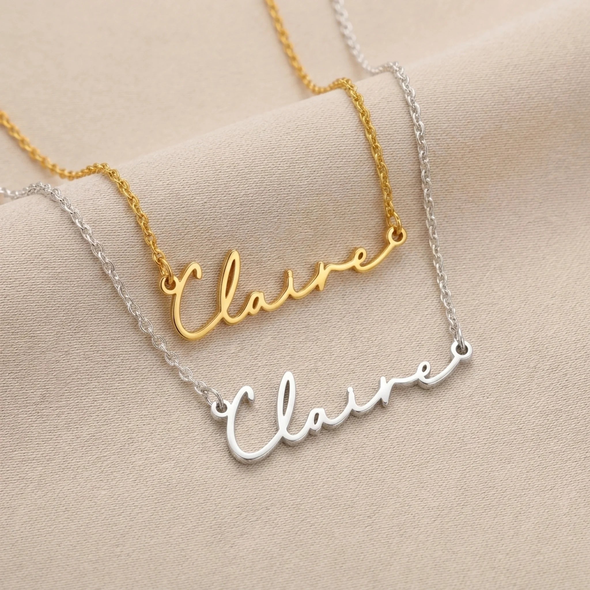 Claire Name Necklace | 18ct Gold, Silver & Vermeil | Ready to Ship