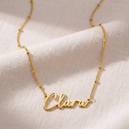 Clara Name Necklace | 18ct Gold, Silver & Vermeil | Ready to Ship