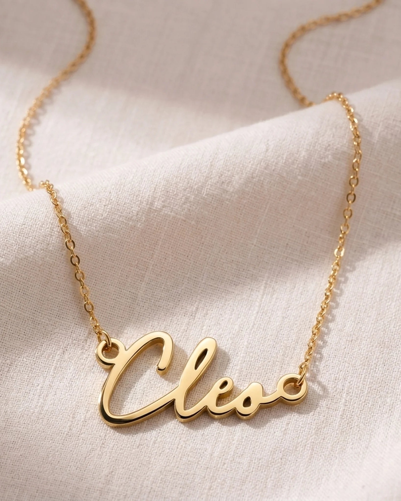 Cleo Name Necklace | 18ct Gold, Silver & Vermeil | Ready to Ship