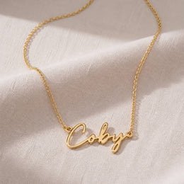 Coby Name Necklace | 18ct Gold, Silver & Vermeil | Ready to Ship