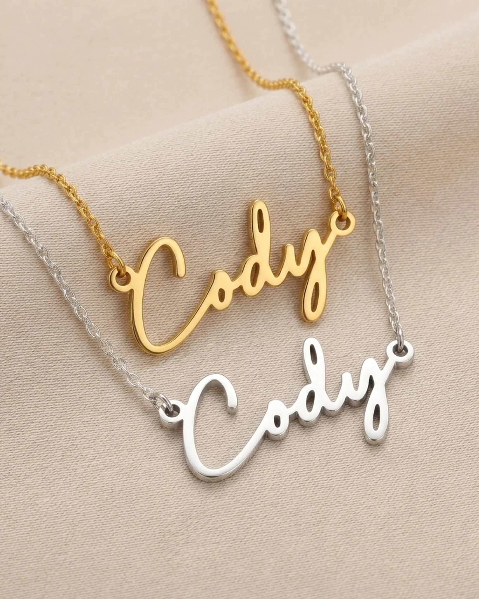 Cody Name Necklace | 18ct Gold, Silver & Vermeil | Ready to Ship