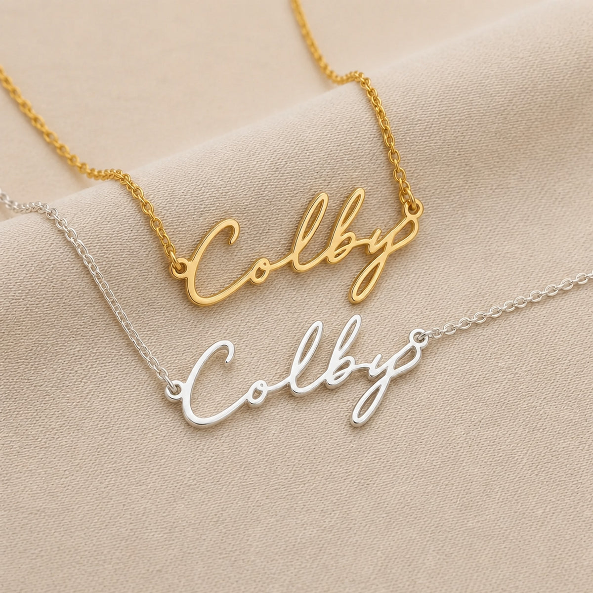 Colby Name Necklace | 18ct Gold, Silver & Vermeil | Ready to Ship