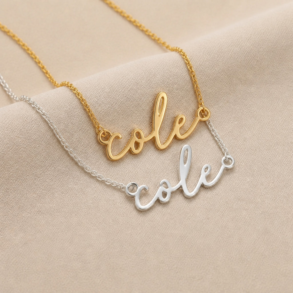Cole Name Necklace | 18ct Gold, Silver & Vermeil | Ready to Ship