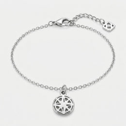 Collana e bracciale con ciondolo a bussola