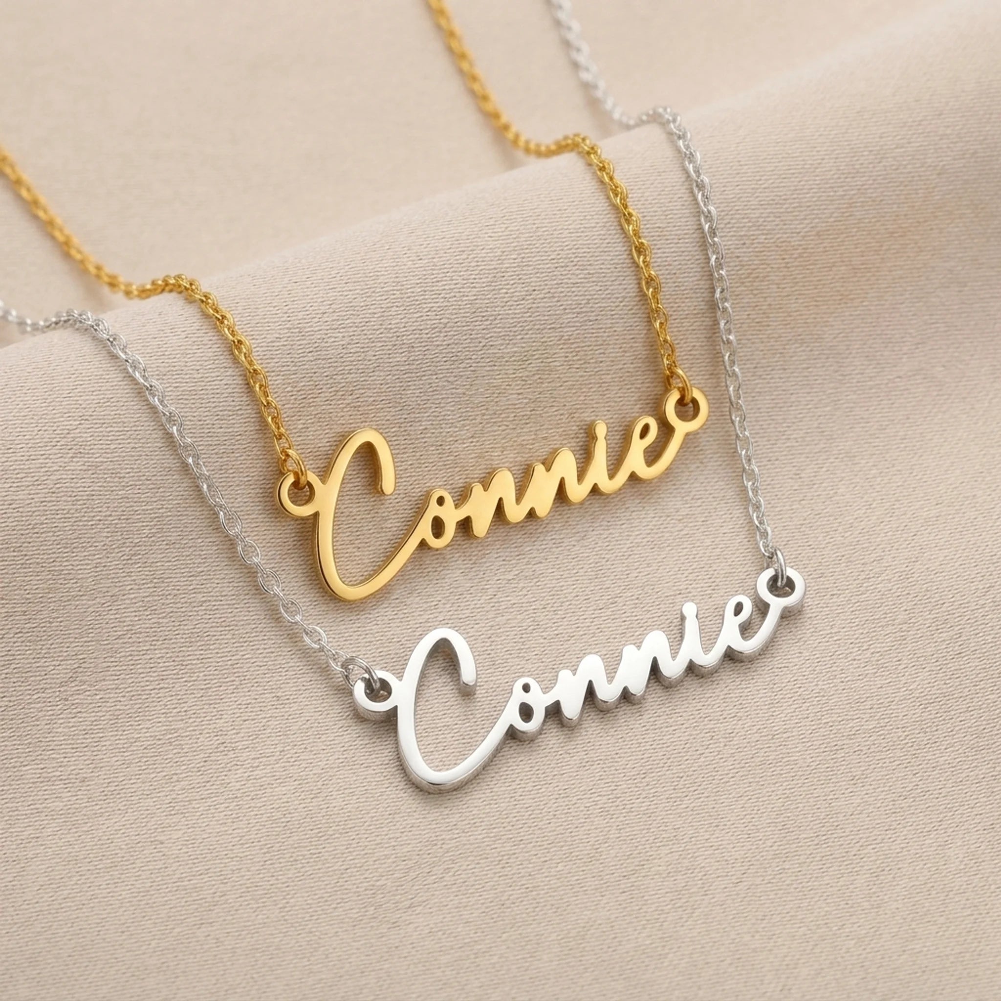 Connie Name Necklace | 18ct Gold, Silver & Vermeil | Ready to Ship