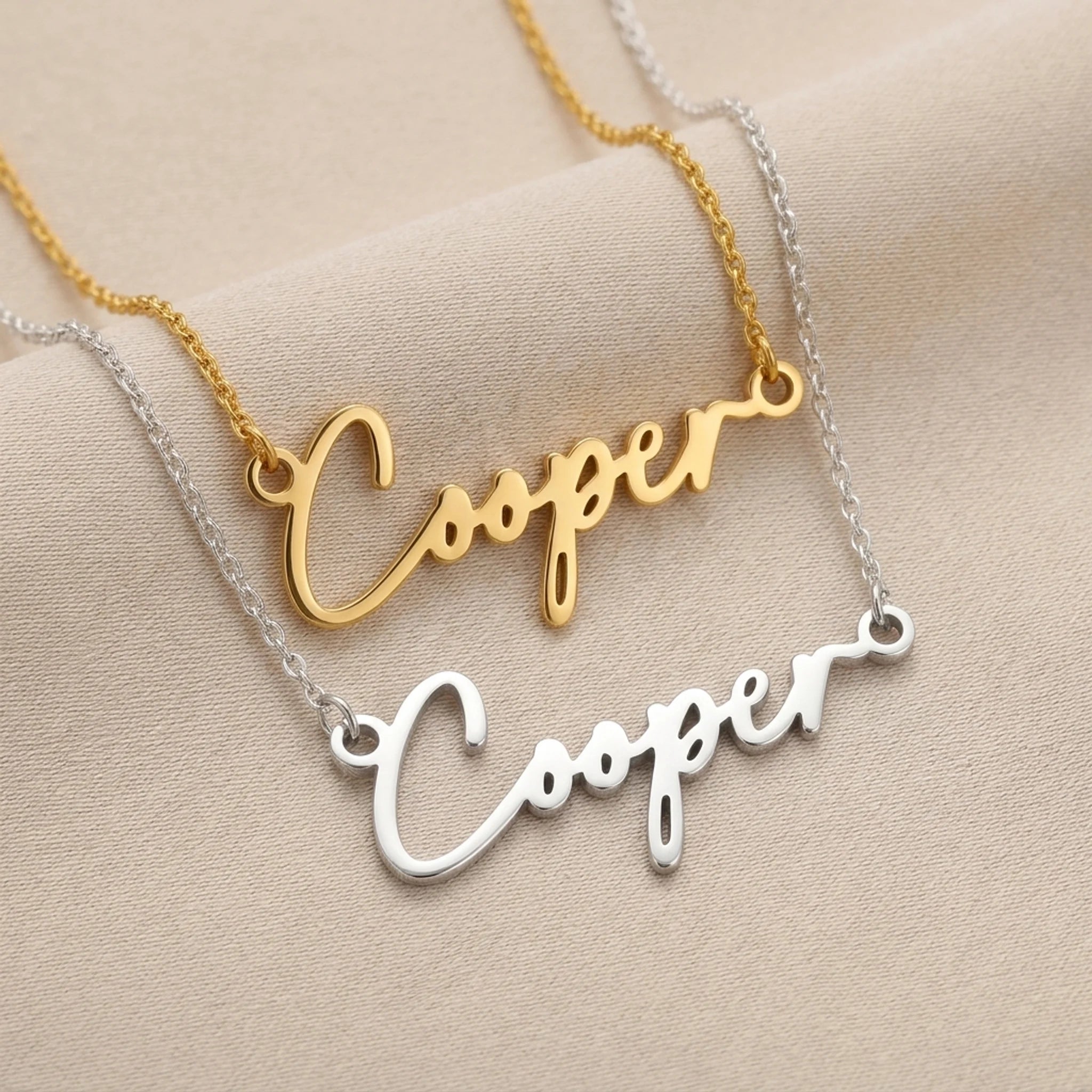Cooper Name Necklace | 18ct Gold, Silver & Vermeil | Ready to Ship