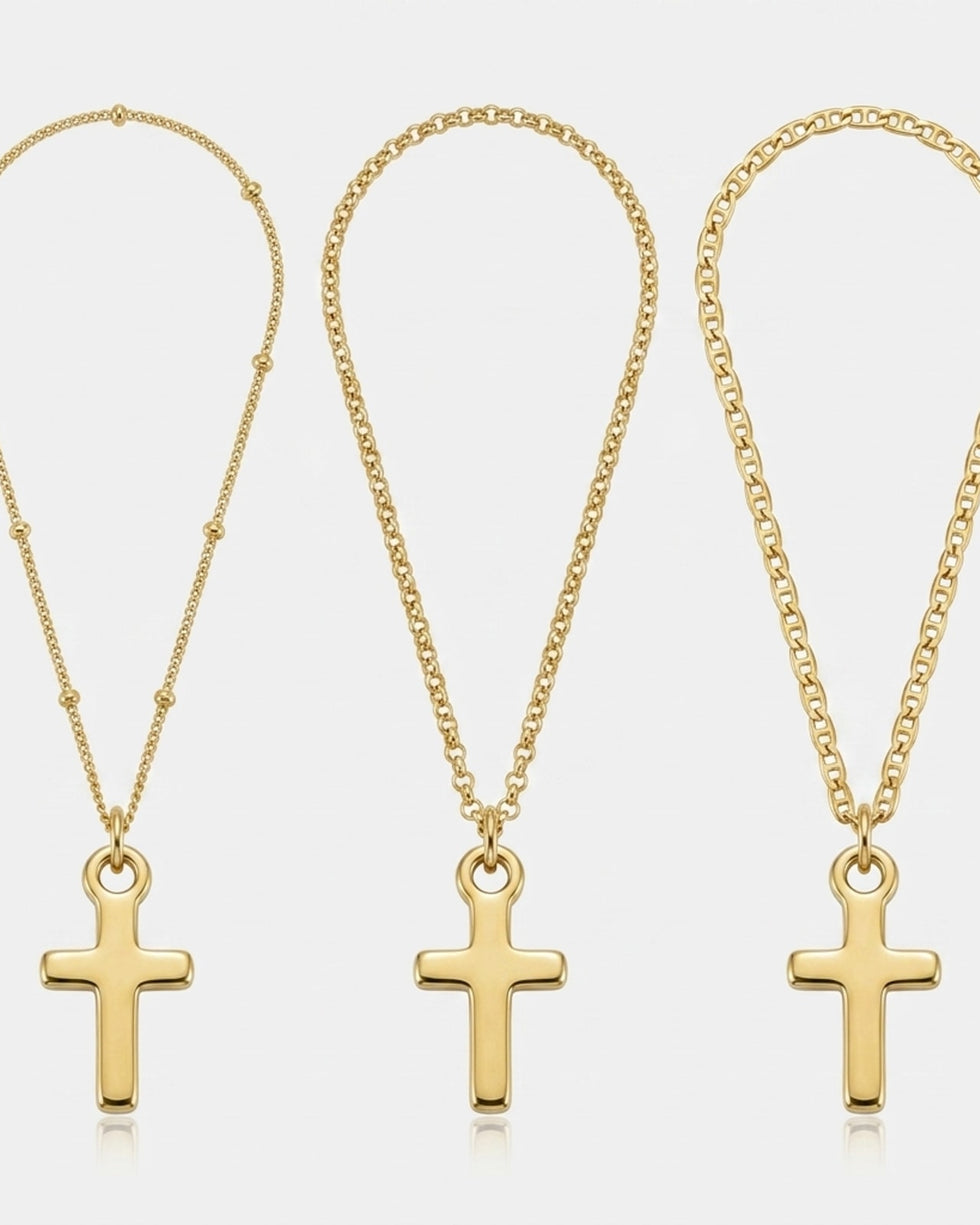Cross Charm Necklace & Bracelet