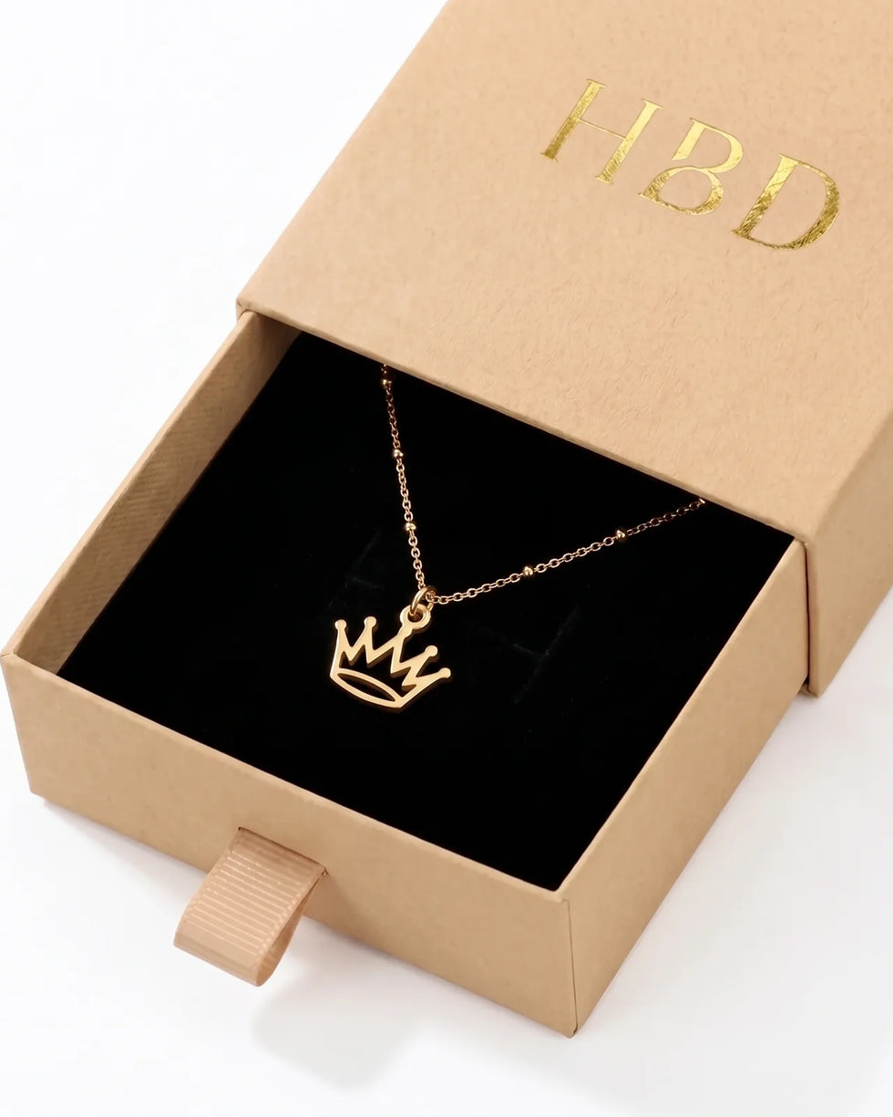 Crown Charm Necklace & Bracelet