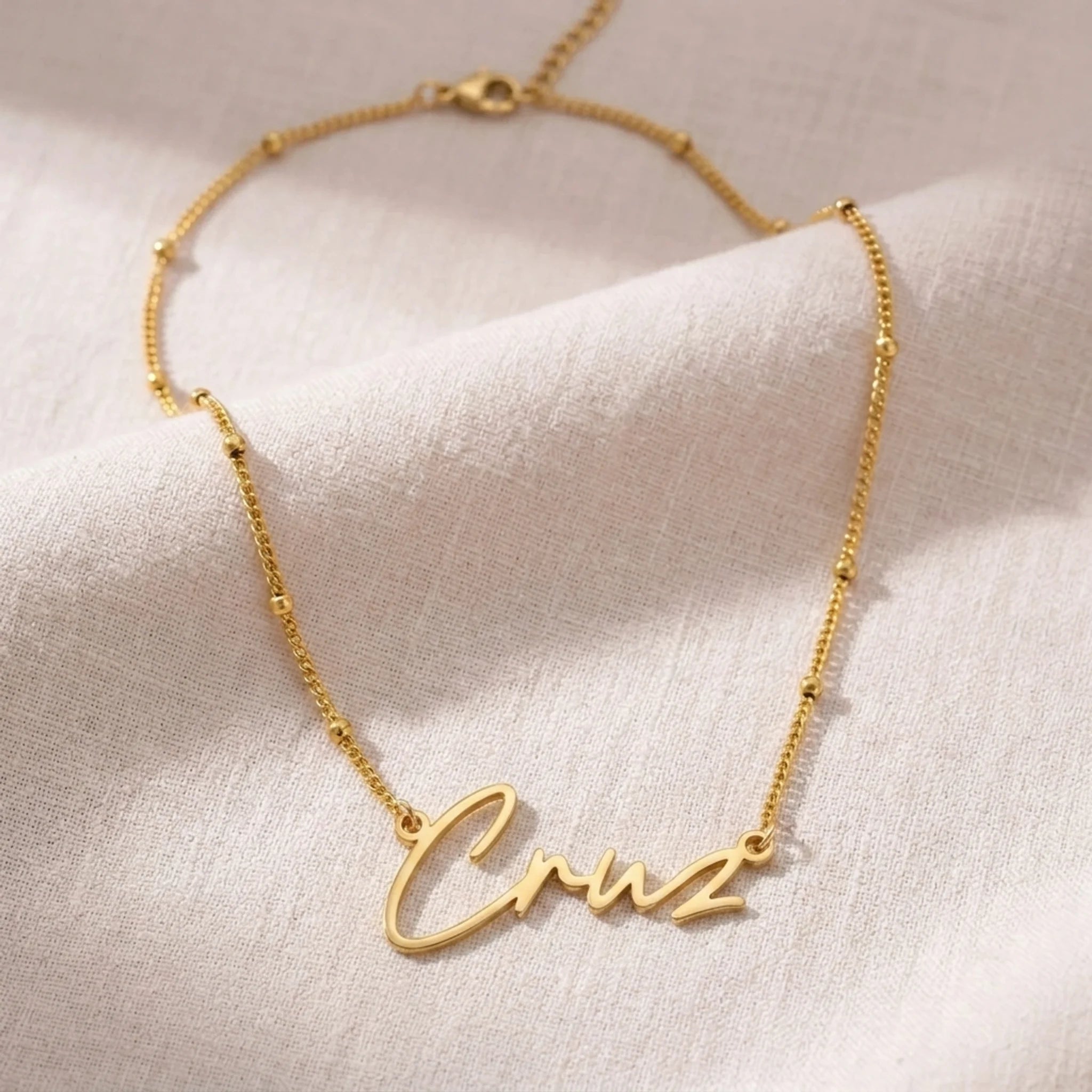 Cruz Name Necklace | 18ct Gold, Silver & Vermeil | Ready to Ship