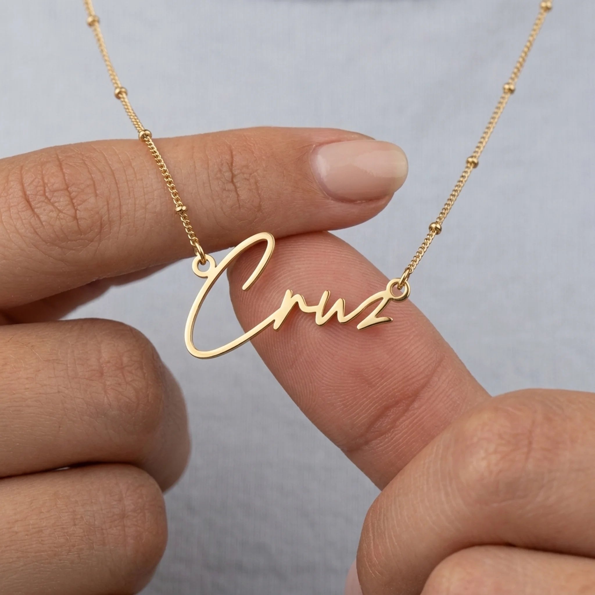 Cruz Name Necklace | 18ct Gold, Silver & Vermeil | Ready to Ship