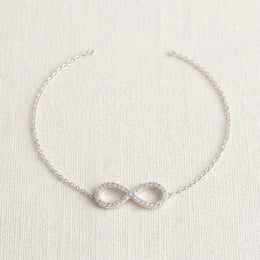 Cubic Zirconia Infinity Bracelet 17+2cm Extender