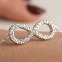Cubic Zirconia Infinity Bracelet 17+2cm Extender