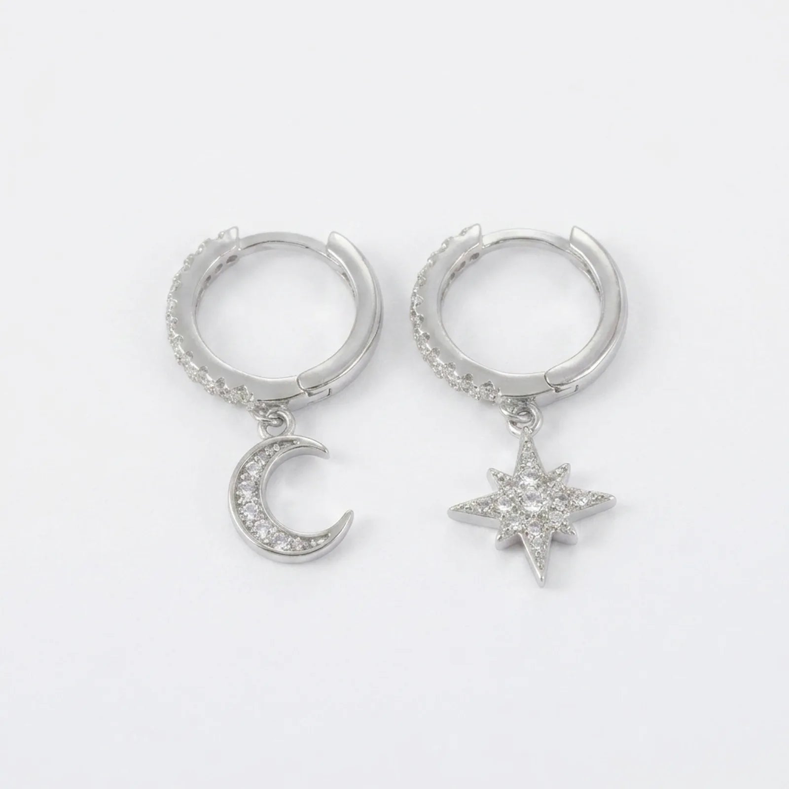 Moon & Star Huggie Hoop Earrings