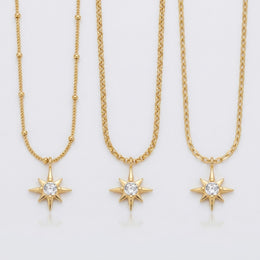 Cubic Zirconia Star Charm Necklace & Bracelet