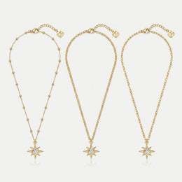 Cubic Zirconia Star Charm Necklace & Bracelet