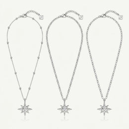 Cubic Zirconia Star Charm Necklace & Bracelet