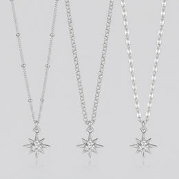 Cubic Zirconia Star Charm Necklace & Bracelet