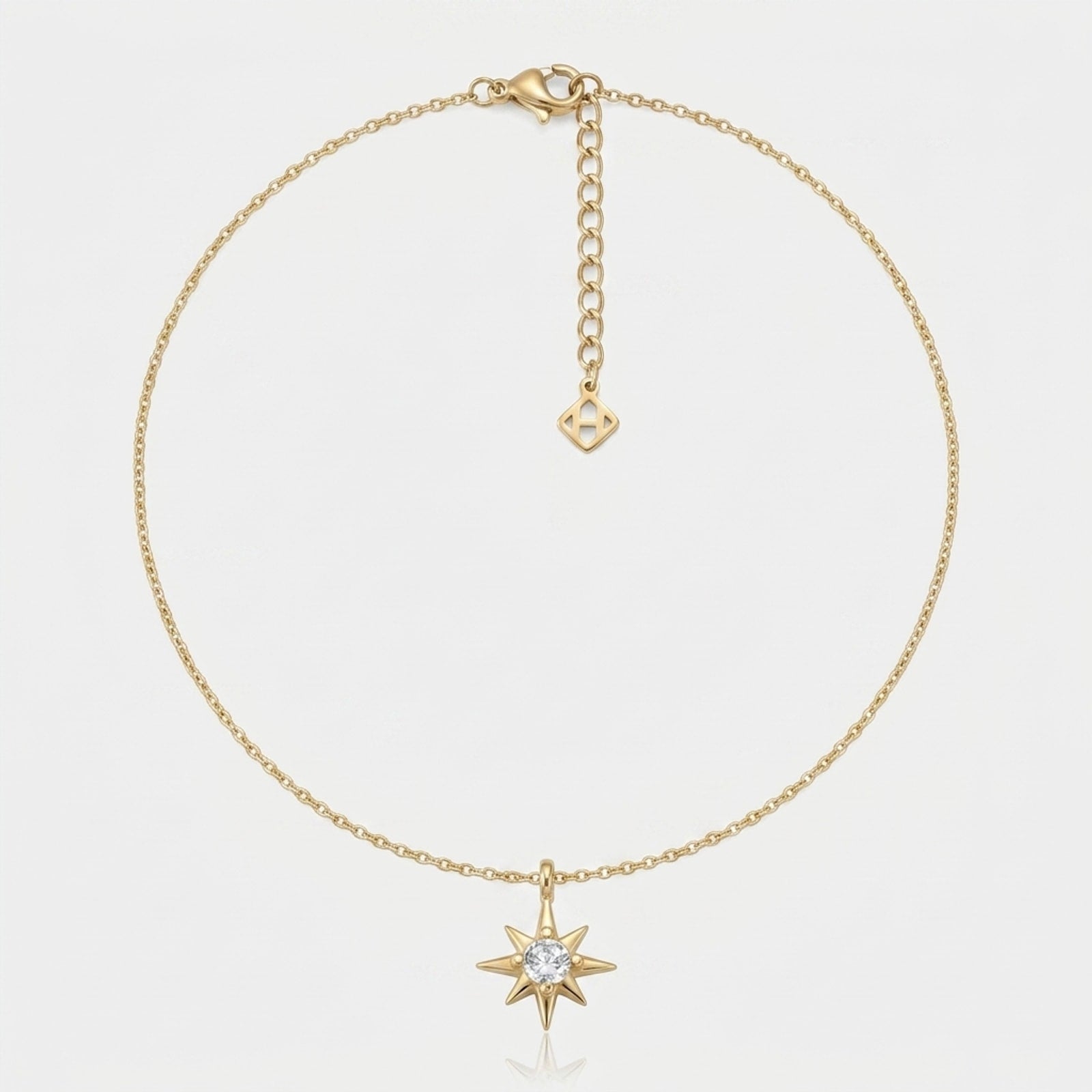Cubic Zirconia Star Charm Necklace & Bracelet