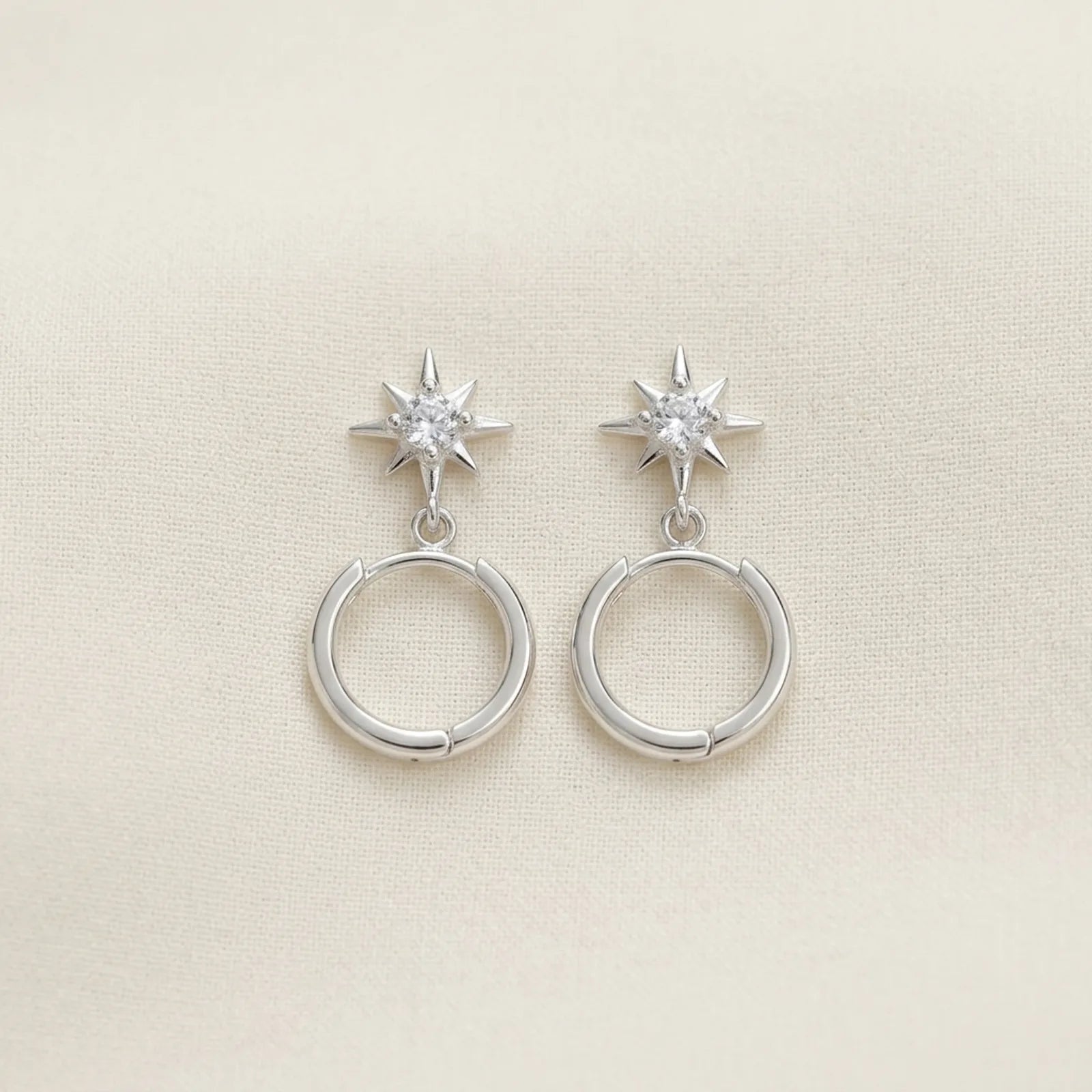 Star Huggie Hoop Earrings