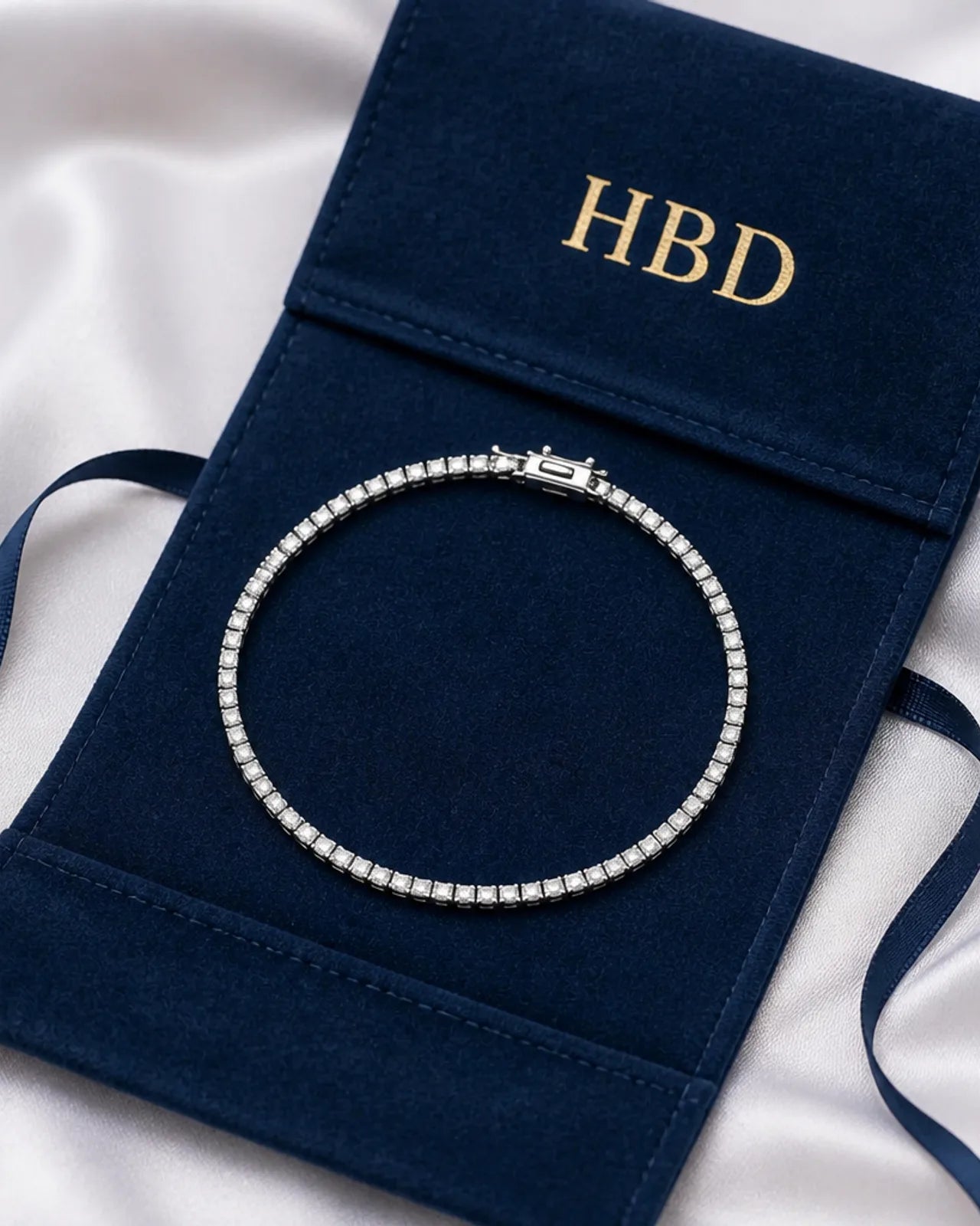 White Cubic Zirconia Tennis Bracelet in 925 Sterling Silver