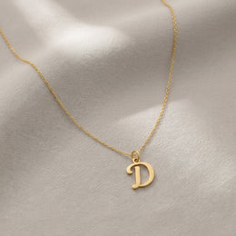 D Necklace | Initial & Letter D Pendant, Gold & Silver