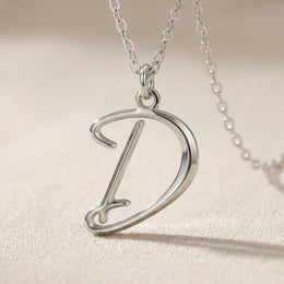 D Necklace | Initial & Letter D Pendant, Gold & Silver