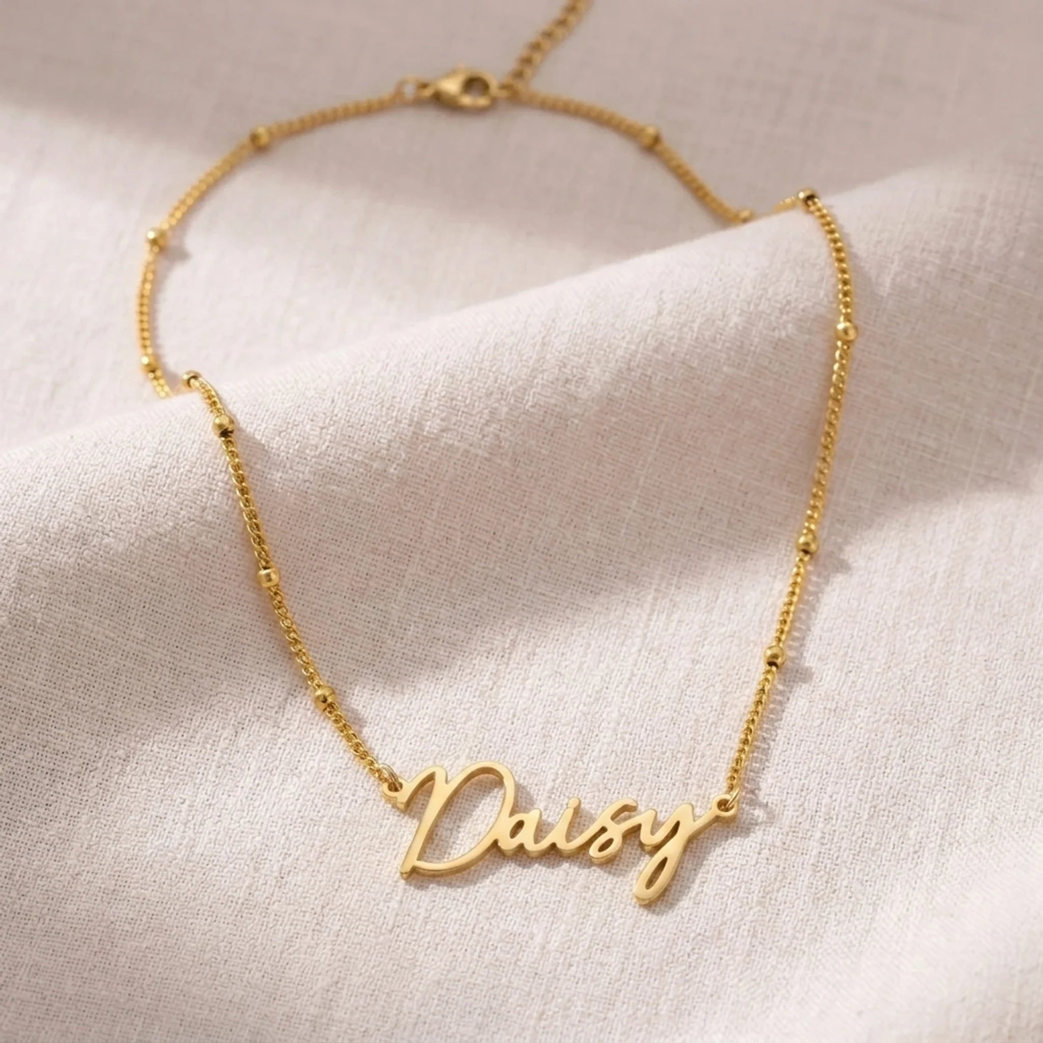 Daisy Name Necklace | 18ct Gold, Silver & Vermeil | Ready to Ship