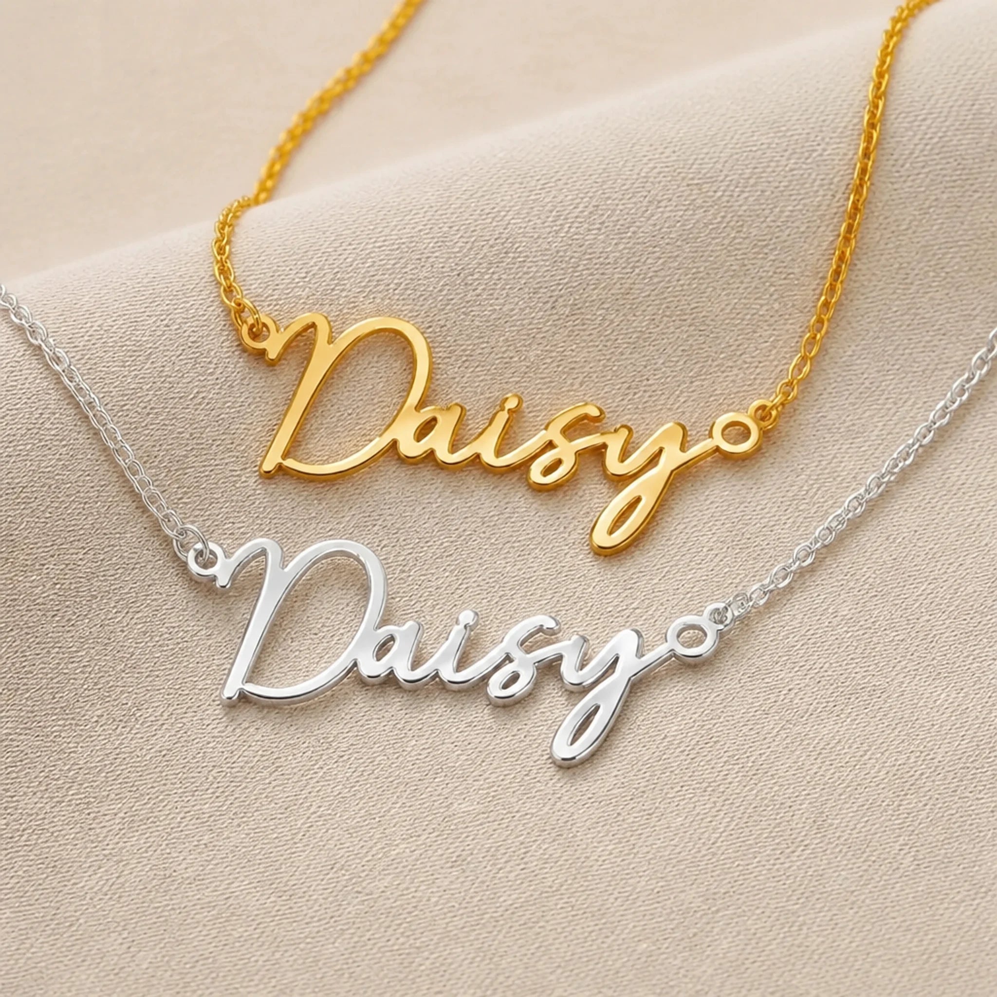 Daisy Name Necklace | 18ct Gold, Silver & Vermeil | Ready to Ship