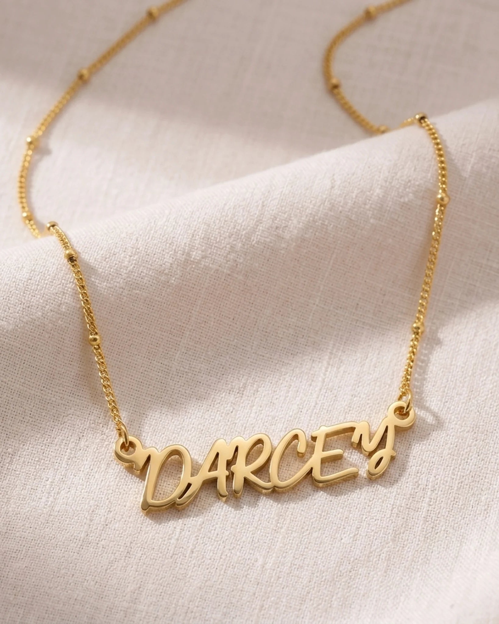 Darcey Name Necklace | 18ct Gold, Silver & Vermeil | Ready to Ship