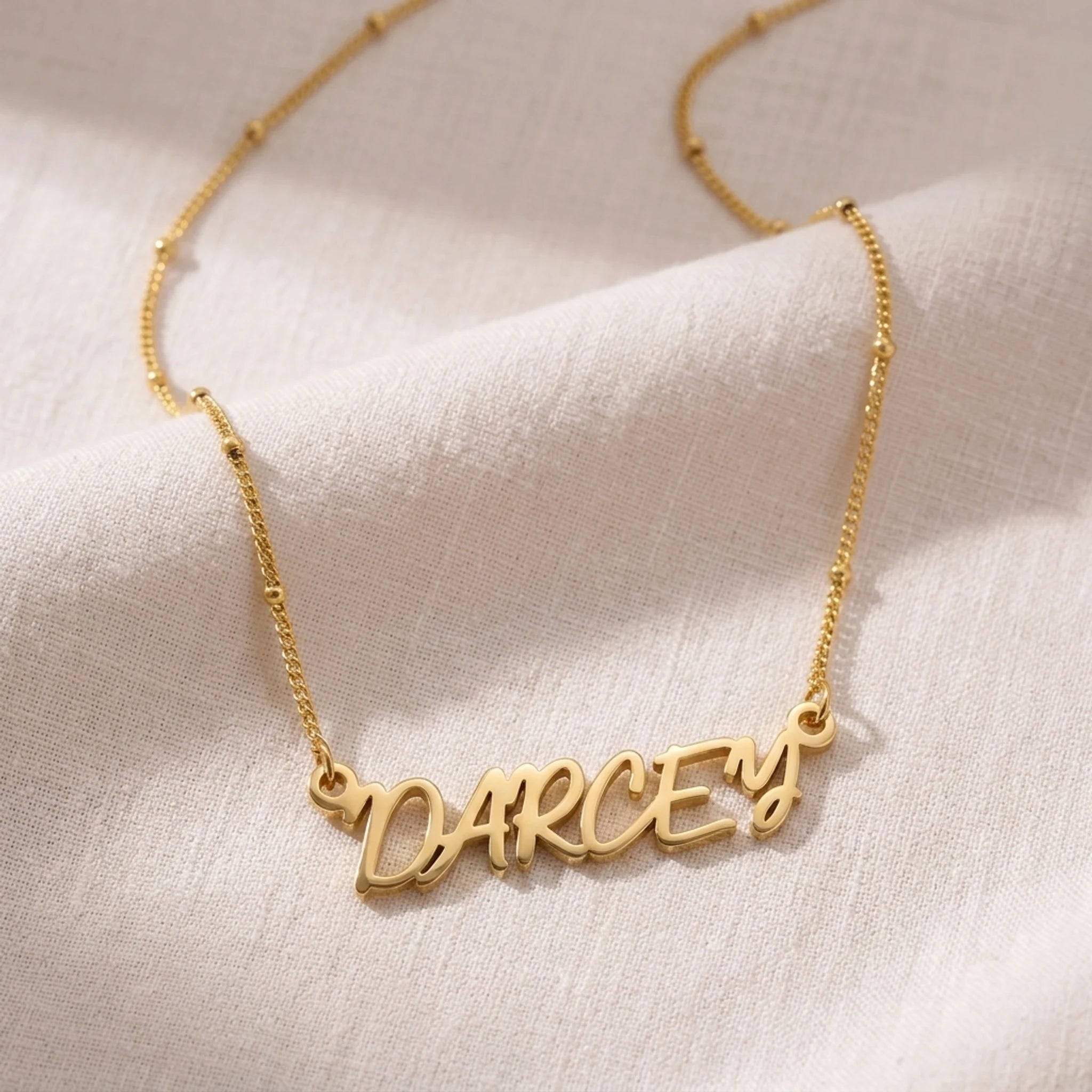Darcey Name Necklace | 18ct Gold, Silver & Vermeil | Ready to Ship