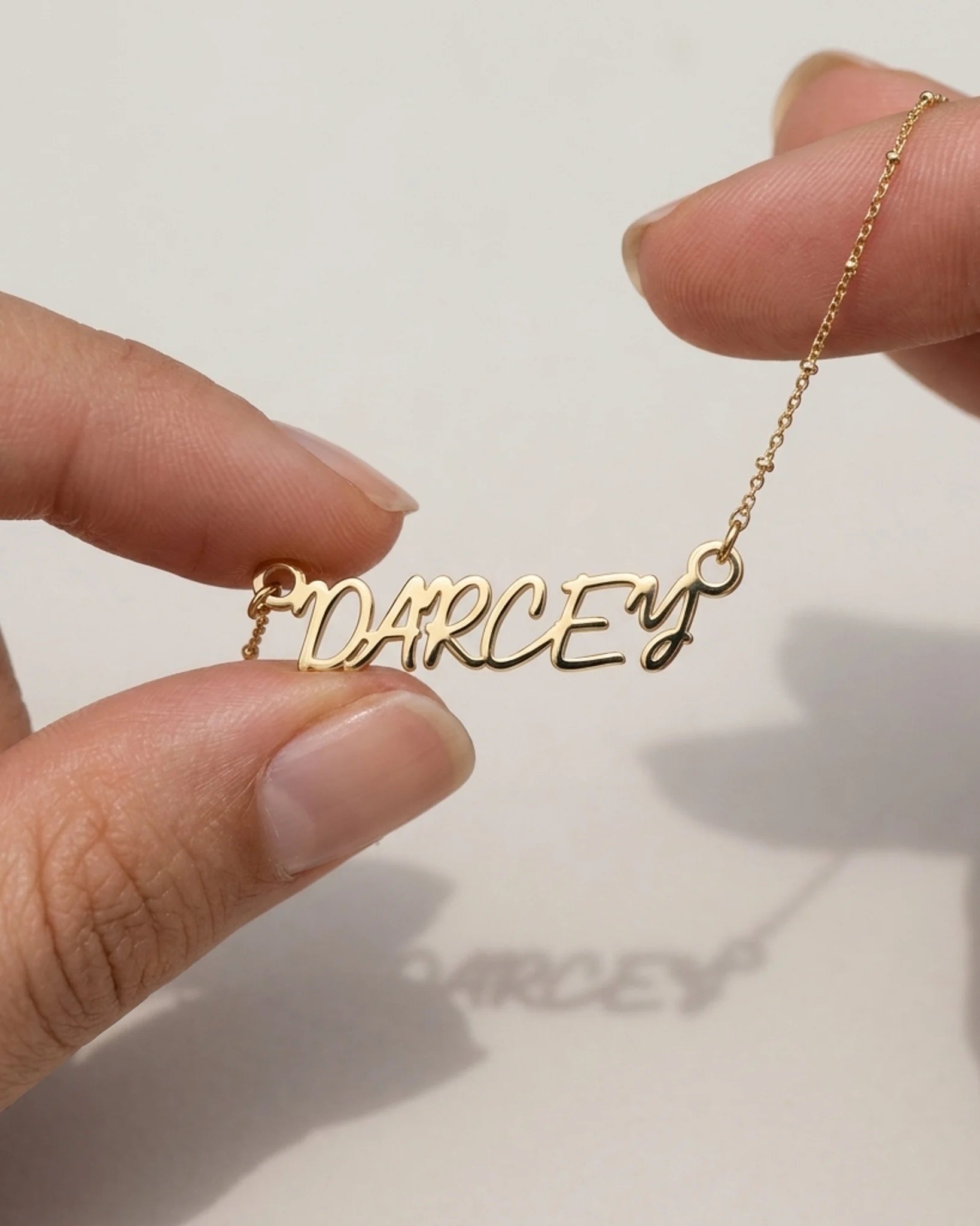 Darcey Name Necklace | 18ct Gold, Silver & Vermeil | Ready to Ship